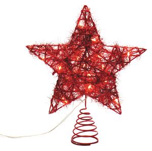 ACA Lighting LED vánoční hvězda, teplá bílá, 3xAA, IP20, červená barva