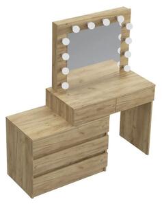 Bestent Toaletní stolek s LED zrcadlem Nicole Dub craft