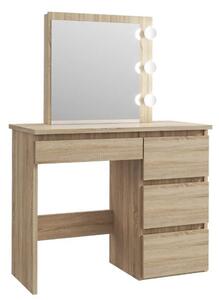 Bestent Toaletní stolek s LED zrcadlem Elisa Sonoma