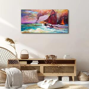 Obraz na plátně Obraz na plátně Abstrakce mořské lodi vlny
