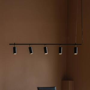 Globen Lighting Závěsné světlo Hubble 5, černé, délka 130 cm, 3 žárovky, stmívatelný, Černá, Obývací pokoj / jídelna, kov, Skandinávský