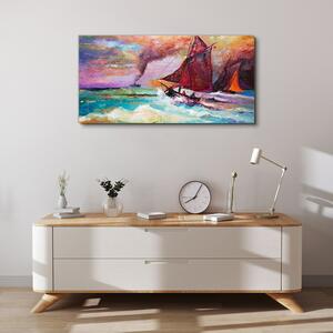 Obraz na plátně Obraz na plátně Abstrakce mořské lodi vlny