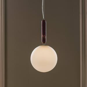 Globen Lighting Závěsné světlo Torrano, červené, Ø 30 cm, mramor, stmívatelný, Červená, Obývací pokoj / jídelna, Kámen, Skandinávský