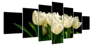 Bílé tulipány - obraz (210x100cm)