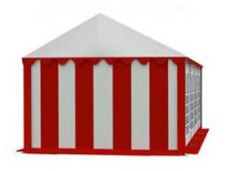 Bestent Partystan 4x8m - Economy - ocelová trubková konstrukce, bílo-červený