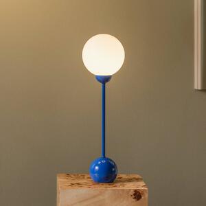 Globen Lighting Stolní lampa Ripley, modrá, výška 52 cm, železo/sklo, Modrá, Obývací pokoj / jídelna, kov, Design