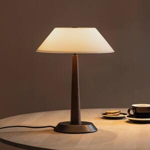 Globen Lighting Stolní lampa Ligna, výška 39 cm, bílá/bronzová/dubová, Bronz / starožitná mosaz, Obývací pokoj / jídelna, kov, Design