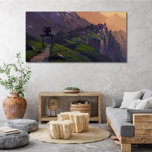 Obraz na plátně Obraz na plátně Malování města Mounatin