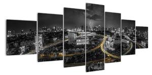 Noční město - obraz (210x100cm)