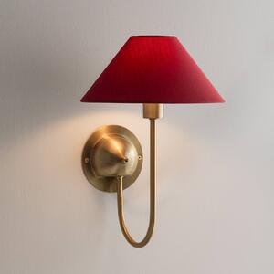 Globen Lighting Nástěnné světlo IRIS, vínově červená, výška 32 cm, Červená, Obývací pokoj / jídelna, Textil / tkanina / hedvábí, Skandinávský