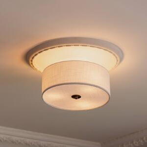 Globen Lighting Stropní světlo Noah, Ø 35 cm, bílé, stmívatelný, Bílá / opál, Obývací pokoj / jídelna, Textil / tkanina / hedvábí, Skandinávský