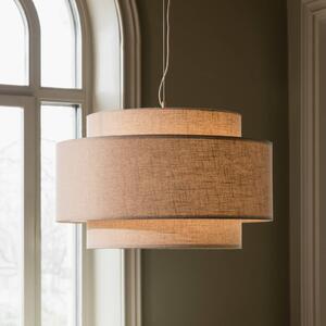 Globen Lighting Závěsné světlo Noah Bouclé, Ø 70 cm, béžové, stmívatelný, Krémová / jantar, Obývací pokoj / jídelna, Textil / tkanina / hedvábí, Skandinávský