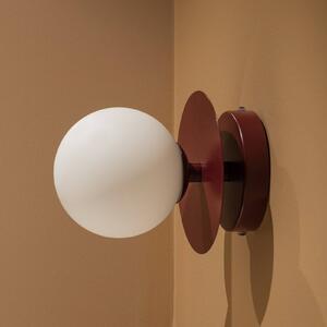 Globen Lighting nástěnné světlo ART DECO vínová/bílá Ø 16 cm IP44, stmívatelný, Červená, Obývací pokoj / jídelna, Sklo, Skandinávský