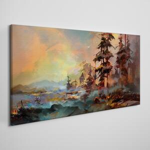 Obraz na plátně Obraz na plátně Malování stromů strom hory
