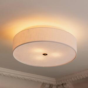 Globen Lighting Stropní světlo Noah, Ø 65 cm, bílé, stmívatelný, Bílá / opál, Obývací pokoj / jídelna, Textil / tkanina / hedvábí, Skandinávský