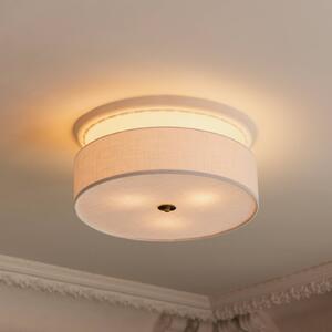 Globen Lighting Stropní světlo Noah, Ø 50 cm, bílé, stmívatelný, Bílá / opál, Obývací pokoj / jídelna, Textil / tkanina / hedvábí, Skandinávský
