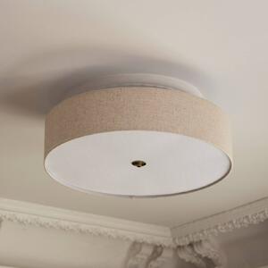 Globen Lighting Stropní světlo Noah, Ø 65 cm, béžové, stmívatelný, Krémová / jantar, Obývací pokoj / jídelna, Textil / tkanina / hedvábí, Skandinávský