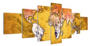 Obraz mapy světa (210x100cm)