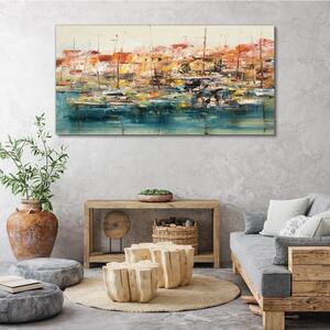 Obraz na plátně Obraz na plátně Abstrakce přístavních lodí lodě