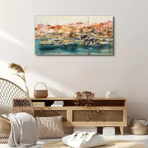 Obraz na plátně Obraz na plátně Abstrakce přístavních lodí lodě