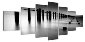 Černobílé moře - obraz (210x100cm)