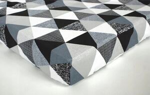 Nadia Bavlněné prostěradlo 120x60cm různé vzory Barva: Trojúhelníky šedo černé