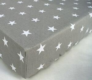 Nadia Bavlněné prostěradlo 120x60cm různé vzory Barva: Hvězdičky bílé v šedé