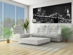 Fototapeta panoramatická vliesová New York City - Black and white lights