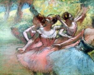 Degas, Edgar - Obrazová reprodukce Four ballerinas on the stage, (40 x 30 cm)