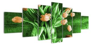 Tulipány ve váze - obraz (210x100cm)