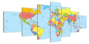 Mapa světa - obraz (210x100cm)