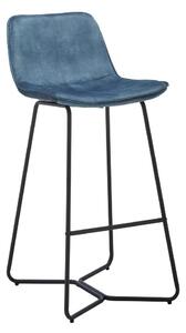 Barová Židle Ze Sametu Nery Modrá