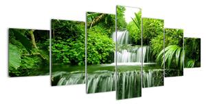 Vodopád v přírodě, obraz (210x100cm)