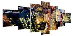 Noční město, obrazy (210x100cm)