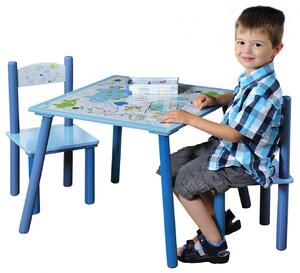 KESPER Sada dětský stolek se dvěmi židlemi modrý