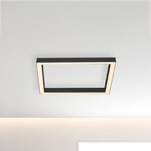 PURE Stropní svítidlo LED Lines, 55x55 cm, antracit, dálkové ovládání, stmívatelný, Černá, Obývací pokoj / jídelna, Hliník, Moderní