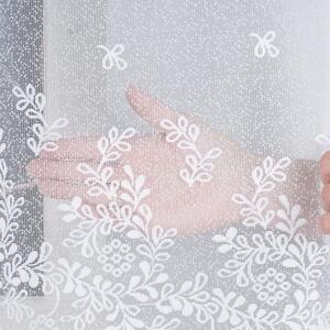 Bílá žakárová záclona KAROLINA 400x150 cm