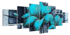 Obraz modré květiny (210x100cm)