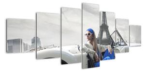 Obraz ženy u Eiffelovy věže (210x100cm)