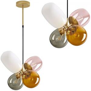 Toolight Toolight, Stropní svítidlo ze skla vícebarevné E14 60W APP436-4C, OSW-00565