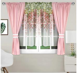 Hotová dekorační záclona 400x155cm, více barev Barva: růžová, Rozměr: 400x155cm
