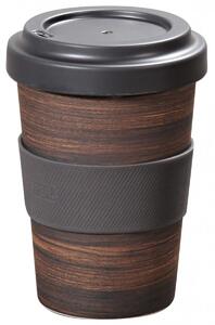 KESPER Bambusový hrnek na kávu s dekorem Tmavé dřevo, 400 ml