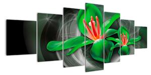 Abstraktní obraz květin (210x100cm)