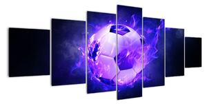 Hořící fotbalový míč - obraz (210x100cm)