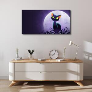 Obraz na plátně Obraz na plátně zvířecí kočka měsíc