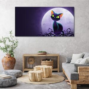 Obraz na plátně Obraz na plátně zvířecí kočka měsíc