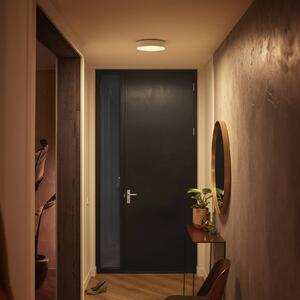 Philips Hue Stropní svítidlo Enrave LED 26,1 cm bílé, stmívatelný, Bílá / opál, Obývací pokoj / jídelna, kov, Moderní