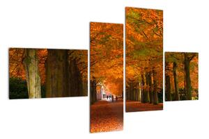 Obraz - cesty lesem na podzim (110x70cm)
