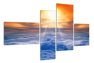 Moderní obraz - slunce nad mraky (110x70cm)