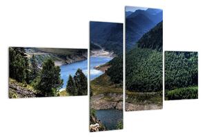 Obraz řeky mezi horami (110x70cm)